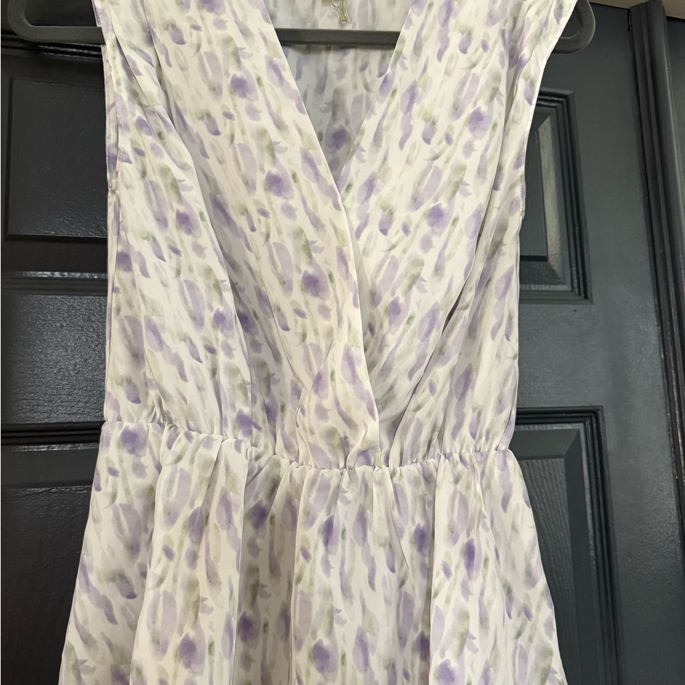 New Gilli White and Purple Sleeveless Dress